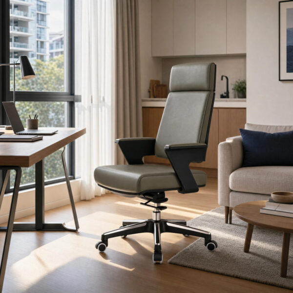 Top-Grain Leather High-Back Executive Office Chair
