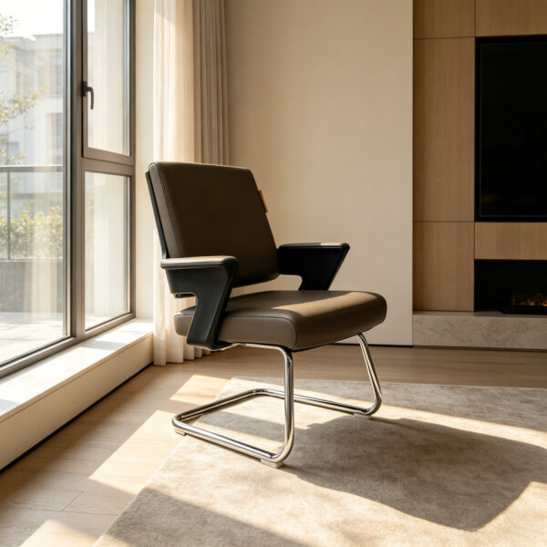 Cantilever Leather Armchair