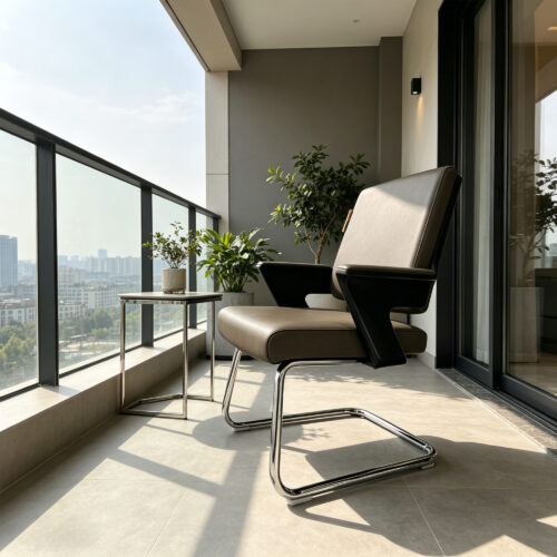 Cantilever Leather Armchair