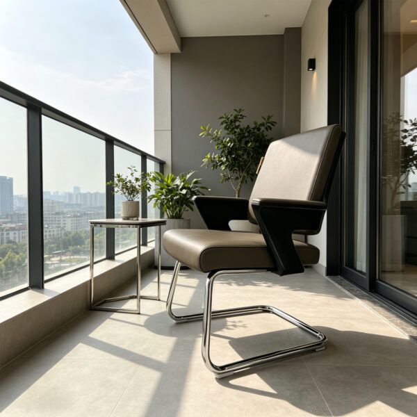 Cantilever Leather Armchair