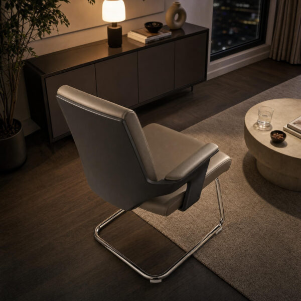 Cantilever Leather Armchair