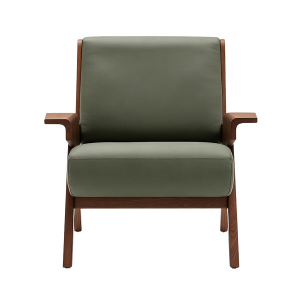 Curved Wood Accent Chair