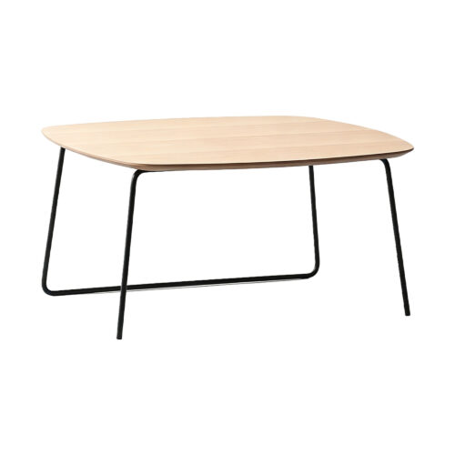 Oak Veneer and Metal Coffee Table