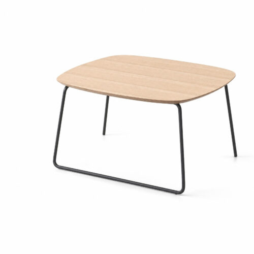 Oak Veneer and Metal Coffee Table