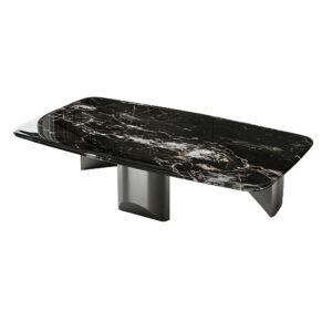 Multi-Colour Sintered-Stone Pedestal Coffee Table