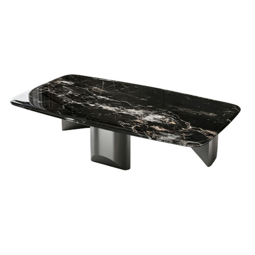 Multi-Colour Sintered-Stone Pedestal Coffee Table