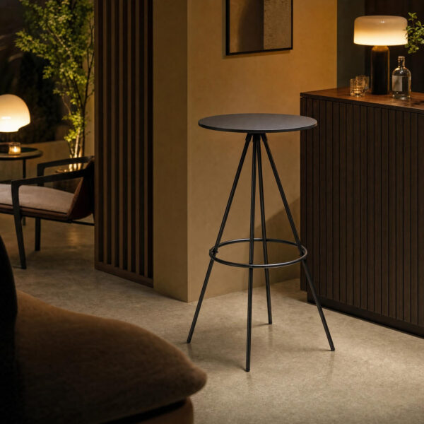 Slim-Frame Round Bar Table
