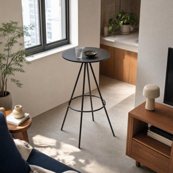Slim-Frame Round Bar Table
