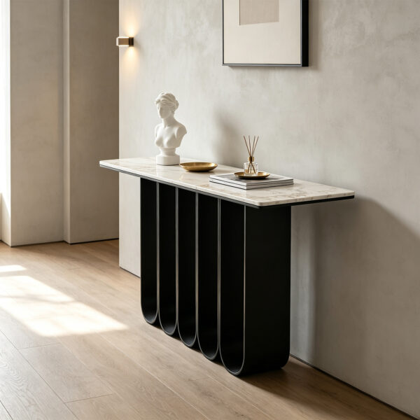 Sintered Stone Console Table with U-Shaped Base