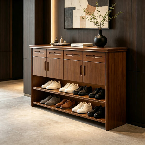Open Shelf Shoe Storage Cabinet