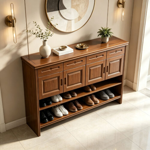 Open Shelf Shoe Storage Cabinet