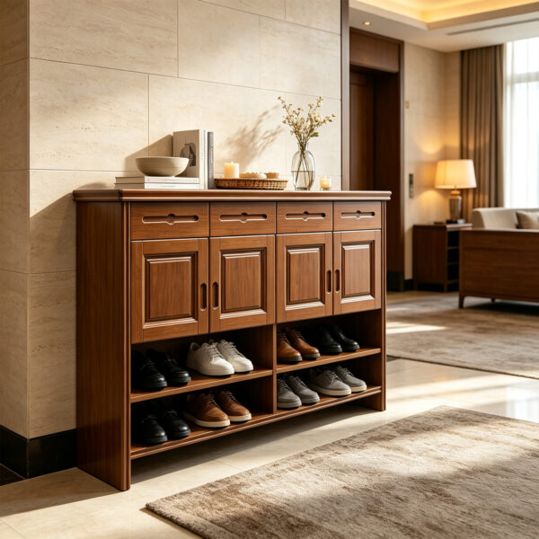 Open Shelf Shoe Storage Cabinet