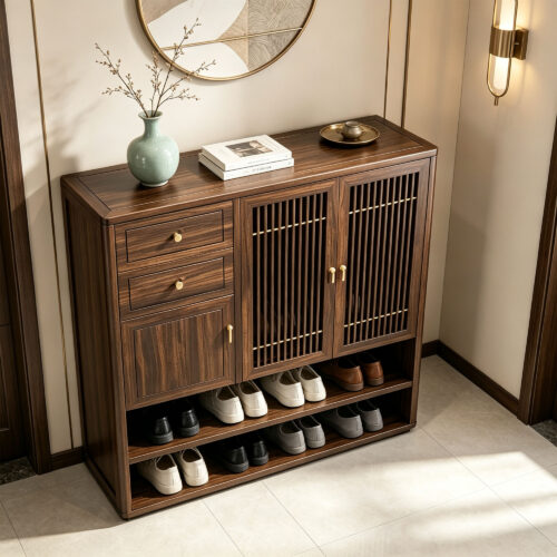 Grille Door Shoe Storage Cabinet