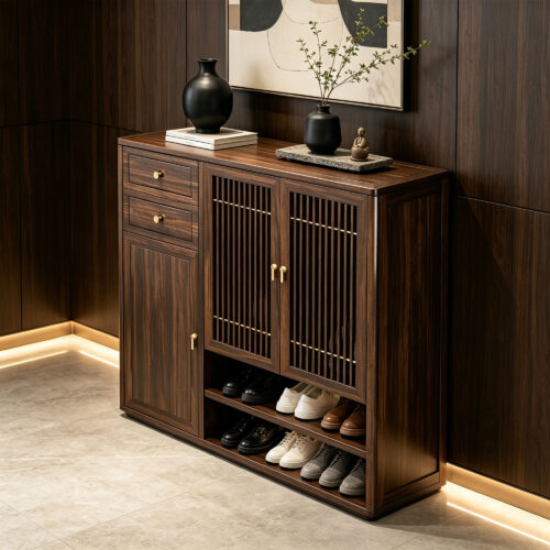 Grille Door Shoe Storage Cabinet