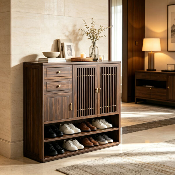 Grille Door Shoe Storage Cabinet