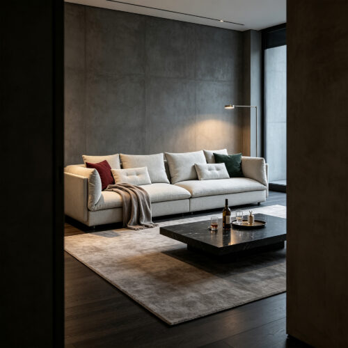 White Fabric Modular Sofa