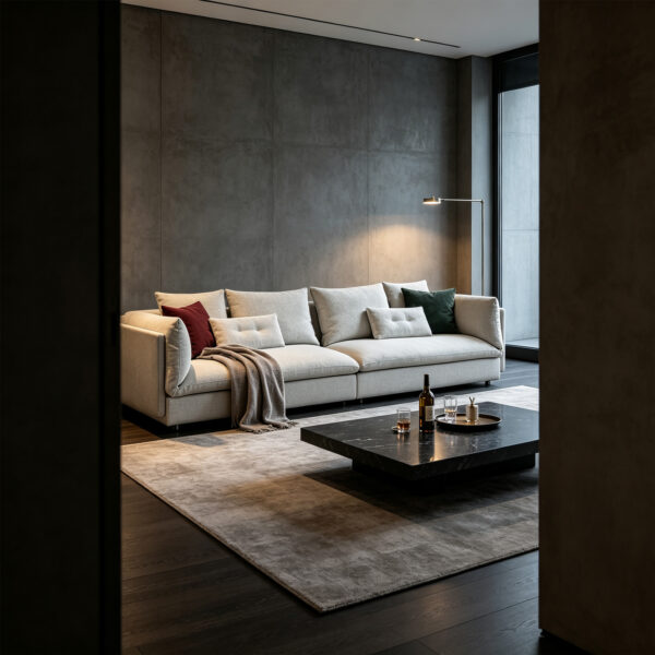 White Fabric Modular Sofa
