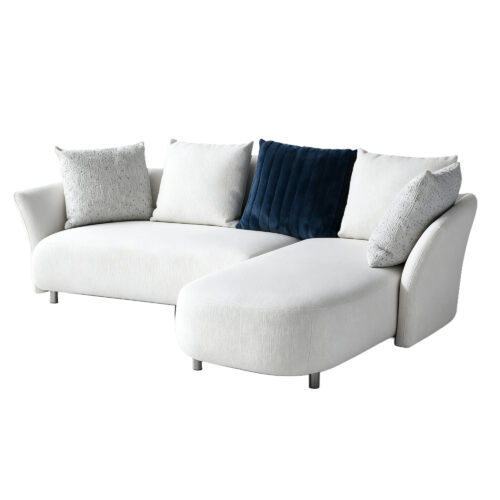 White Fabric Modular Chaise Sofa