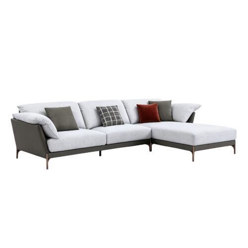 White Fabric Modular L-Shaped Sofa