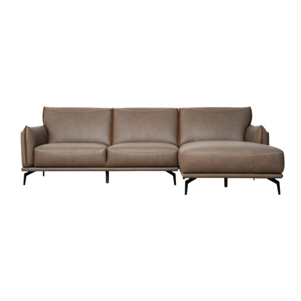 Grey One-Arm Modular Sofa Loveseat