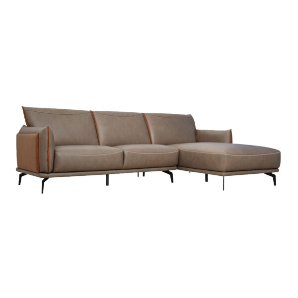 Grey One-Arm Modular Sofa Loveseat