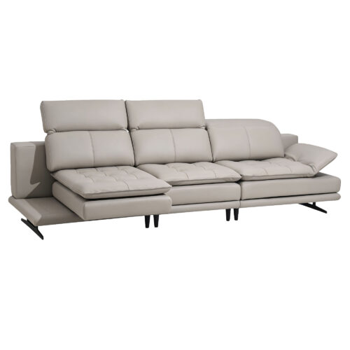 Grey One-Arm Modular Sofa Chair