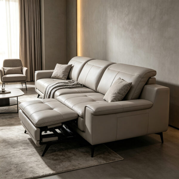 Grey One-Arm Modular Sofa Chair