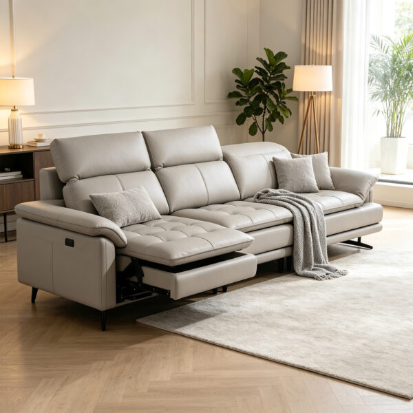 Grey One-Arm Modular Sofa Chair