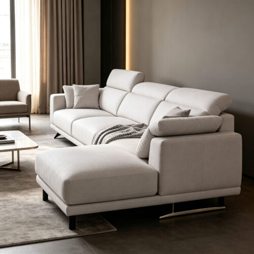 Grey Extendable One-Arm Sofa Module