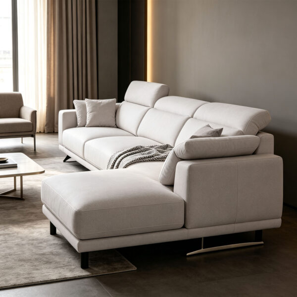 Grey Extendable One-Arm Sofa Module