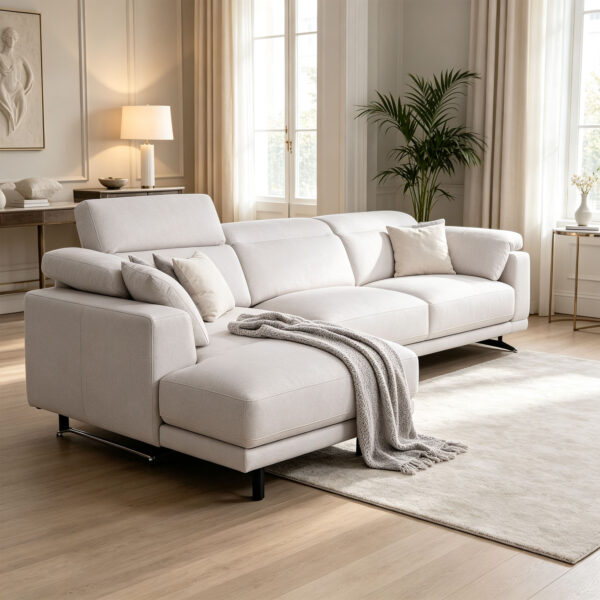 Grey Extendable One-Arm Sofa Module