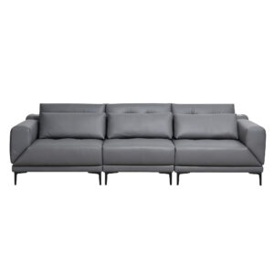 Grey One-Arm Modular Sofa with Rotating Seat