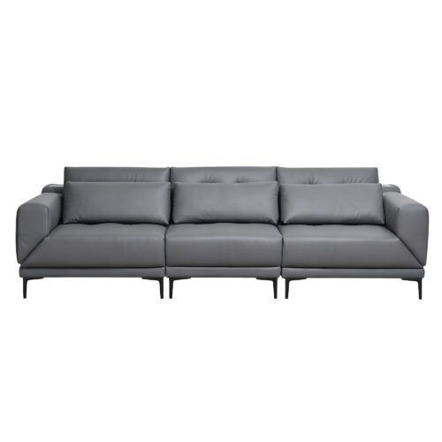 Grey One-Arm Modular Sofa with Rotating Seat