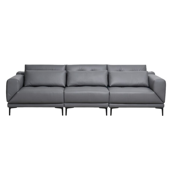 Grey One-Arm Modular Sofa with Rotating Seat