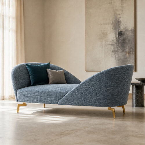 Modern Grey Curved Sofa