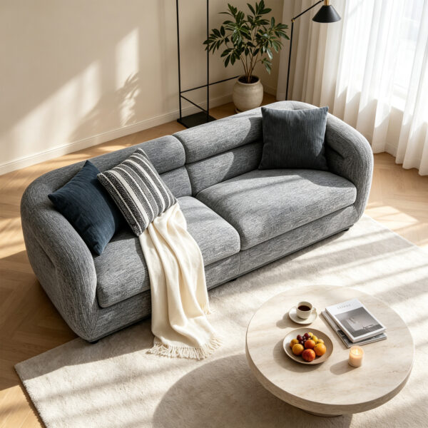 Curved Fabric Sofa