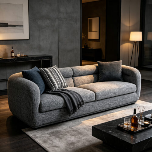 Curved Fabric Sofa