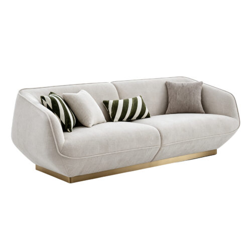 Curved Upholstered Sofa