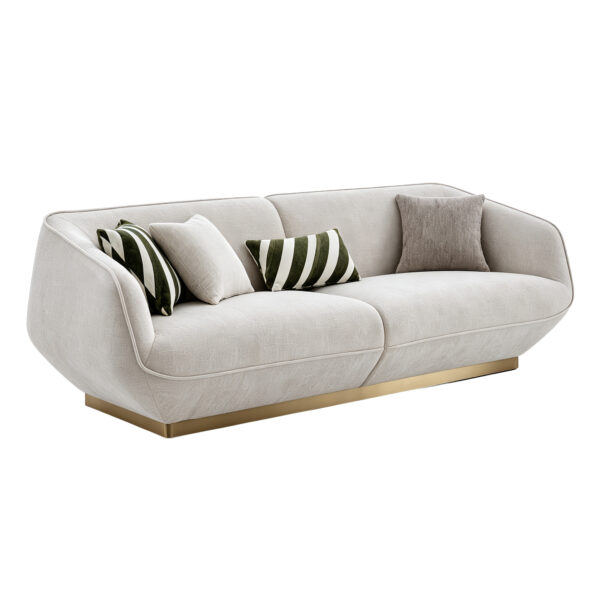 Curved Upholstered Sofa