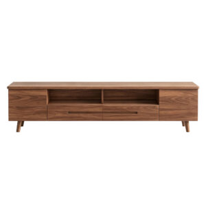 Walnut TV Stand with Drawer Storage