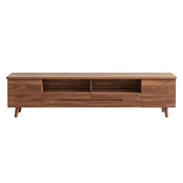 Walnut TV Stand with Drawer Storage