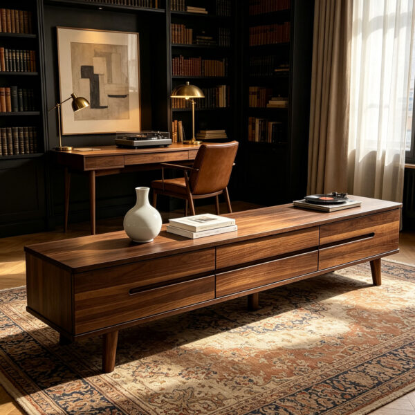 Walnut Drawer TV Console