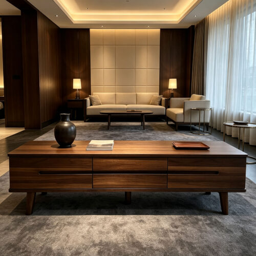 Walnut Drawer TV Console