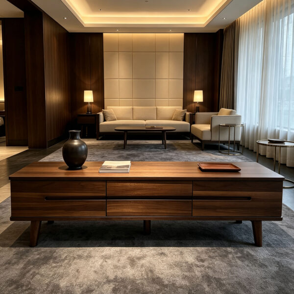 Walnut Drawer TV Console