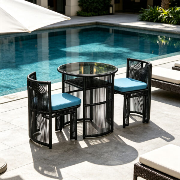 Round Rattan Bistro Set